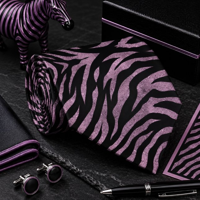 Glänzendes Zebra Wildtier-Muster Krawatte (Von Creator hochgeladen)