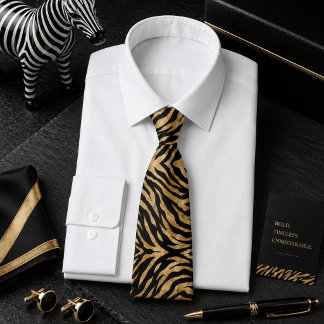 Glänzendes Zebra Wildtier-Muster Krawatte