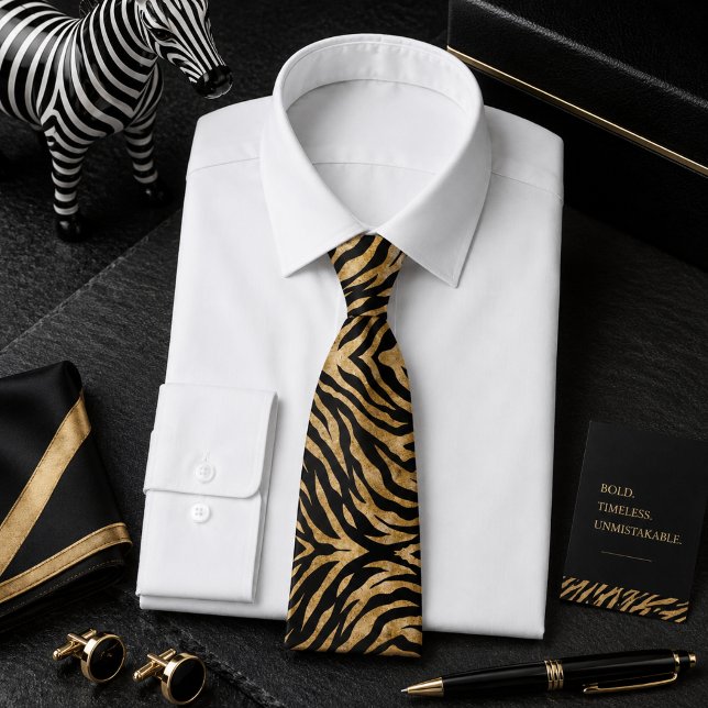 Glänzendes Zebra Wildtier-Muster Krawatte (Von Creator hochgeladen)