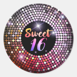 Glanzlichter Moderner Chic Sweet 16 Runder Aufkleber