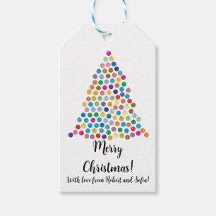 Glanzmehrfarbiger Weihnachtsbaum Geschenkanhänger