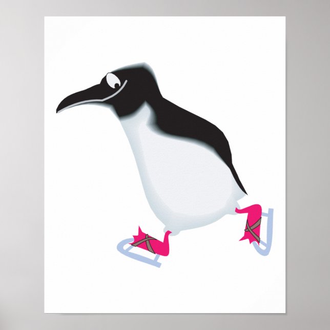 Glanzpinguin auf Eiskates Poster (Vorne)