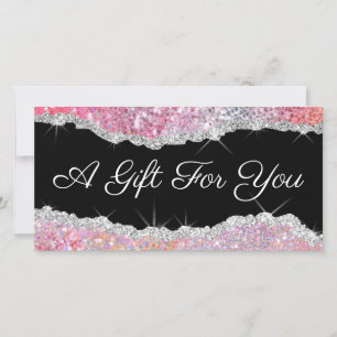 Glanzpink-Glitzer-Geschenkgutschein
