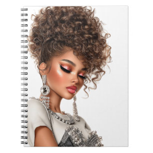 Glanzstein-Glamour-Girl-Spiral-Foto-Notizbuch Notizblock