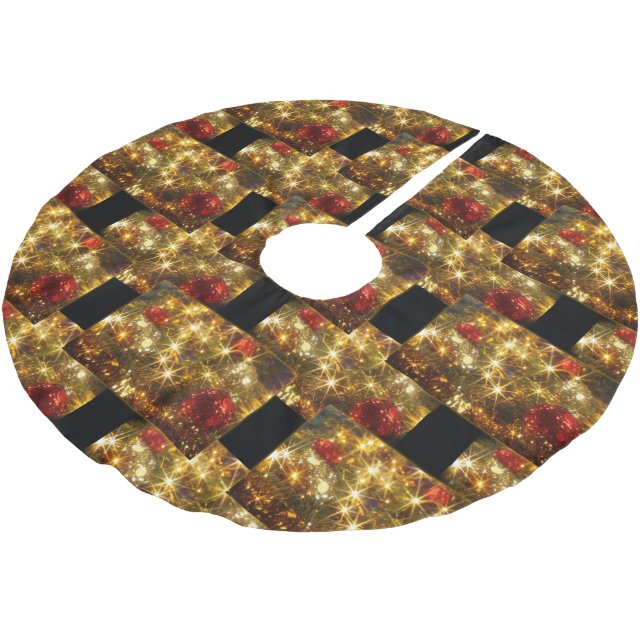 Glanzwein-Weihnachtsbaumrock Polyester Weihnachtsbaumdecke (Schrägansicht)