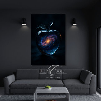 Glas Apfel Galaxie Kosmische Surreal Kunst Poster