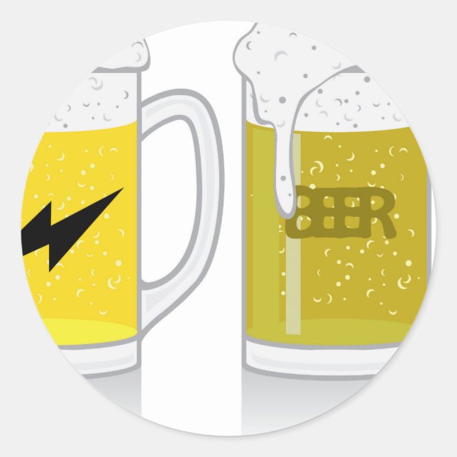 Glas aus leichtem Bier Runder Aufkleber (Vorderseite)