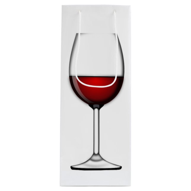 GLAS AUS ROTEM WEIN GESCHENKTÜTE FÜR WEINFLASCHEN (Vorderseite)