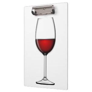 GLAS AUS ROTEM WEIN KLEMMBRETT