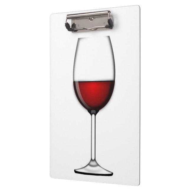 GLAS AUS ROTEM WEIN KLEMMBRETT (Links)