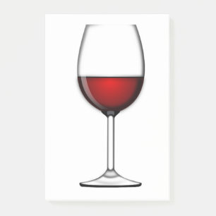 GLAS AUS ROTEM WEIN POST-IT KLEBEZETTEL