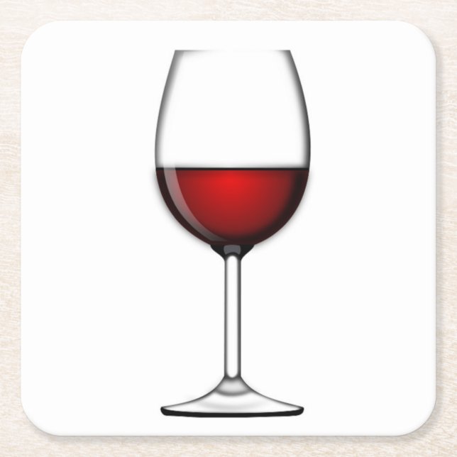 GLAS AUS ROTEM WEIN RECHTECKIGER PAPPUNTERSETZER (Vorderseite)