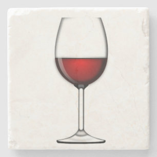 GLAS AUS ROTEM WEIN STEINUNTERSETZER