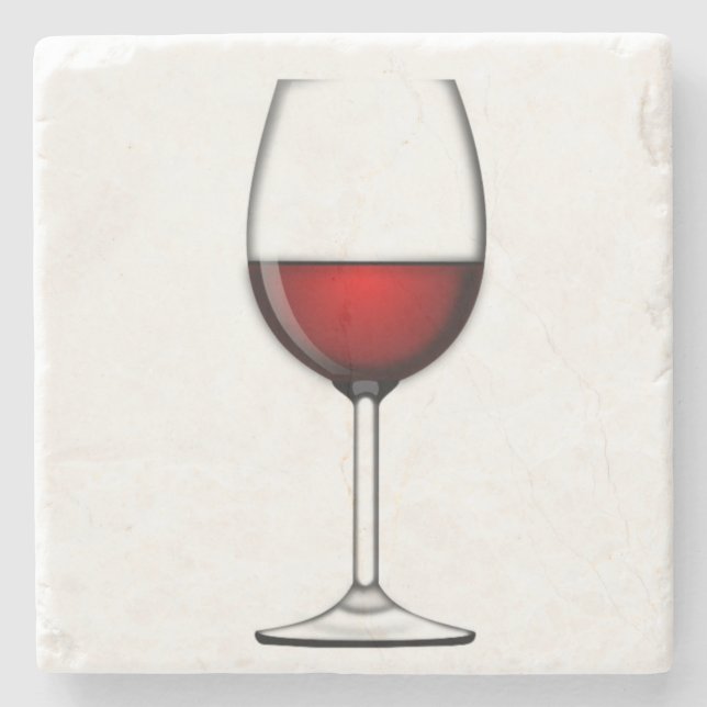 GLAS AUS ROTEM WEIN STEINUNTERSETZER (Vorderseite)