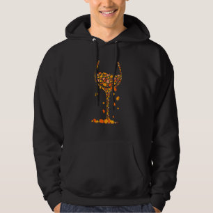 Glas aus Weinmapfelblättern Herbst Wein trinken Hoodie