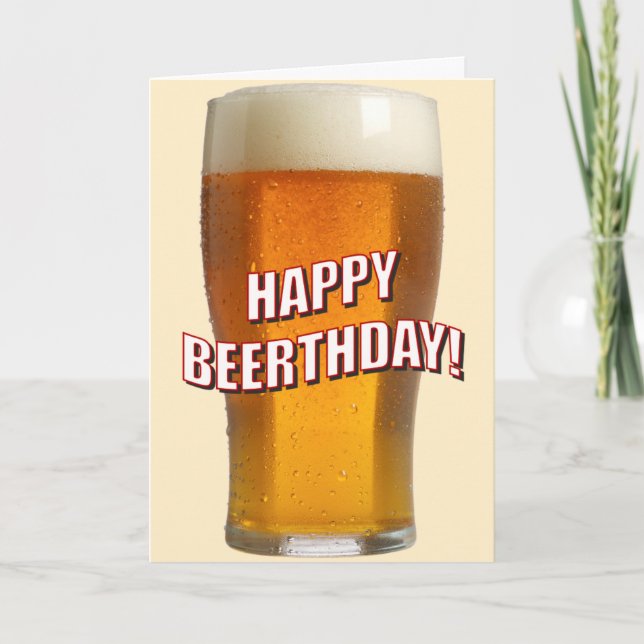 Glas Bier (glückliches Beerthday) Karte (Vorderseite)