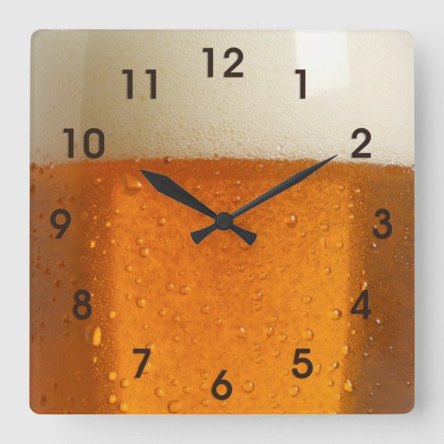 Glas Bier Quadratische Wanduhr (Vorderseite)