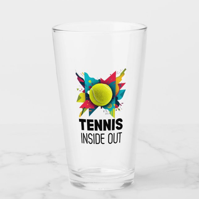 Glas Cup Abstract - Tennis Inside Out (Vorderseite)