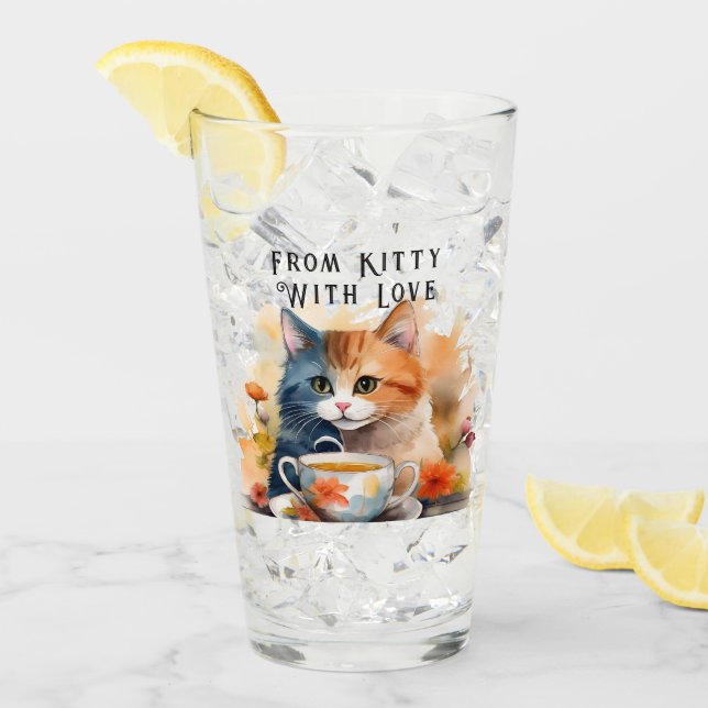Glas Cup - Kitty Geschenk (Vorderseite Ice)