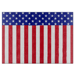 Glas Cutting Board - Unique Design USA Flag Schneidebrett