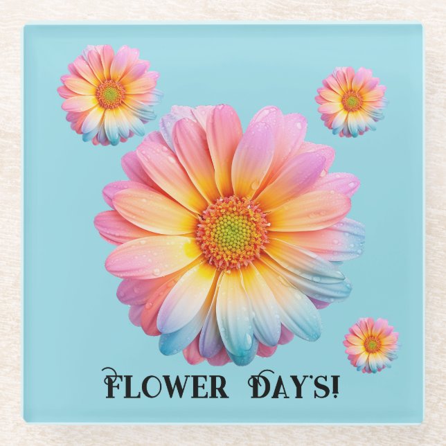 Glas-Daisy-Untersetzer (Flower Day's) Glasuntersetzer (Vorderseite)
