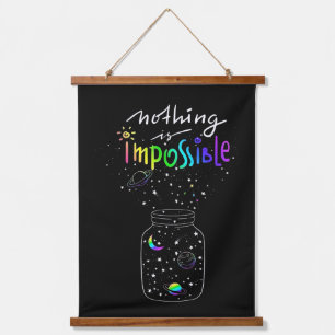 Glas der Träume: Regenbogenholz-Wandteppich mit Ho Wandteppich Mit Holzrahmen