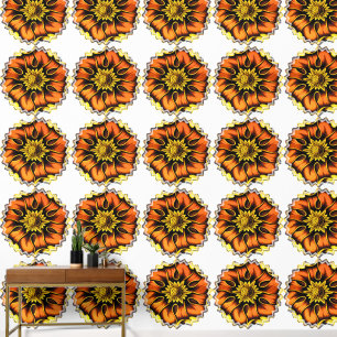 GLAS-FENSTER FÜR ALTE ENGLAND-BLUME TAPETE