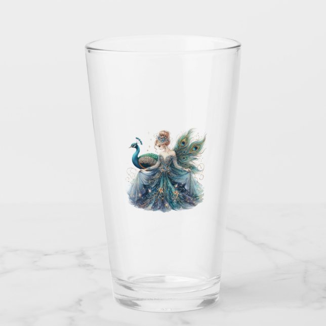 Glas Frau und Pfau (Vorderseite)