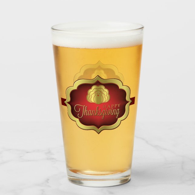 Glas - glückliches Erntedankfest - Türkei (Vorne (Gefüllt))