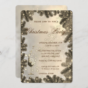 Glas, Gold, Baumzweige, Weihnachtsgeschenk für Unt Einladung