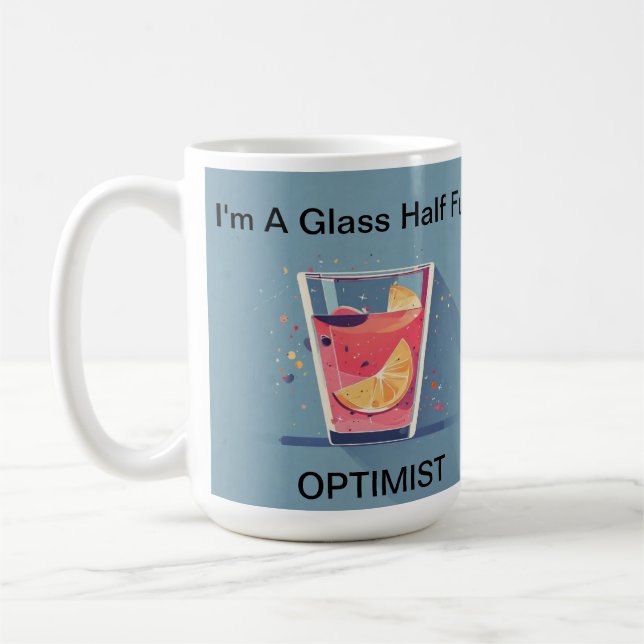 Glas Halb volle Optimist glückliche Tasse (Links)