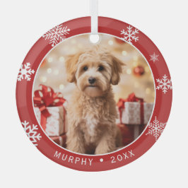 Glas-Hunde-Liebhaber-Weihnachts-Schmuck mit Schnee Ornament Aus Glas