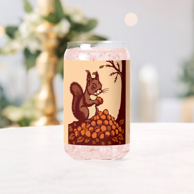 🐿️ Glas in Form einer Dose Eichhörnchen im Herbst (Insitu (Hochzeit))