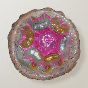 Glas-Kunst-Weihnachtskugel Rosa Juwel Kaleidoskop Rundes Kissen