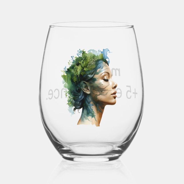Glas mit humortischem Wein (Rückseite)