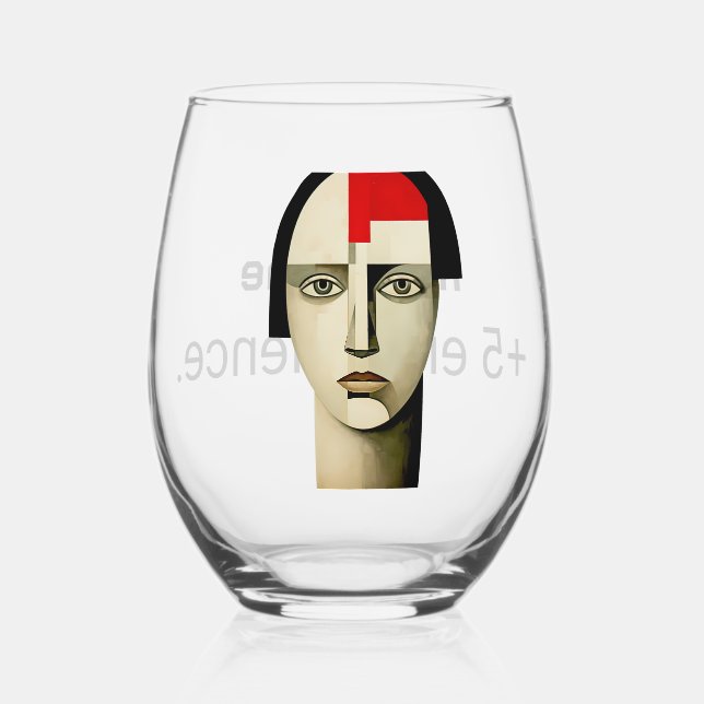 Glas mit humortischem Wein (Rückseite)