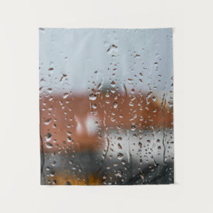 Glas mit Regentropfen Wandteppich