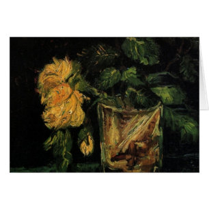 Glas mit Rose von Vincent van Gogh