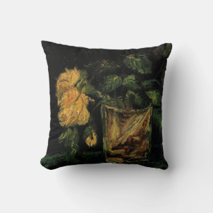 Glas mit Rose von Vincent van Gogh Kissen