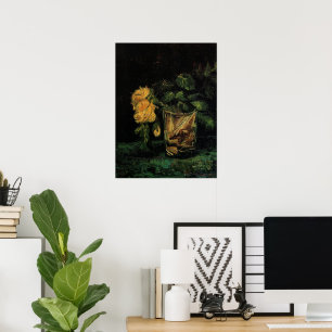 Glas mit Rose von Vincent van Gogh Poster
