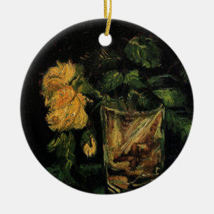 Glas mit Rosen von Vincent van Gogh Keramik Ornament