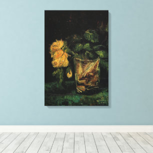 Glas mit Rosen von Vincent van Gogh Leinwanddruck