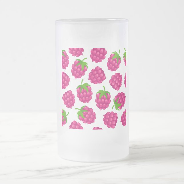 Glas mit sommerlicher Himbeerfrucht Mattglas Bierglas (Mittel)
