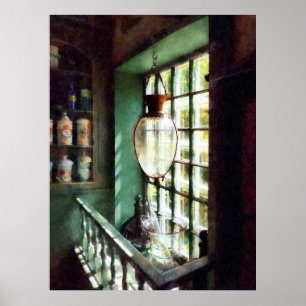 Glas Mortar und Pestle auf Windows Poster