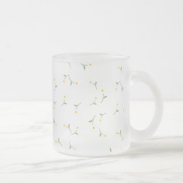 Glas-Mug mit Gänseblümchen-Blumenmotiv | Handgezei Mattglastasse