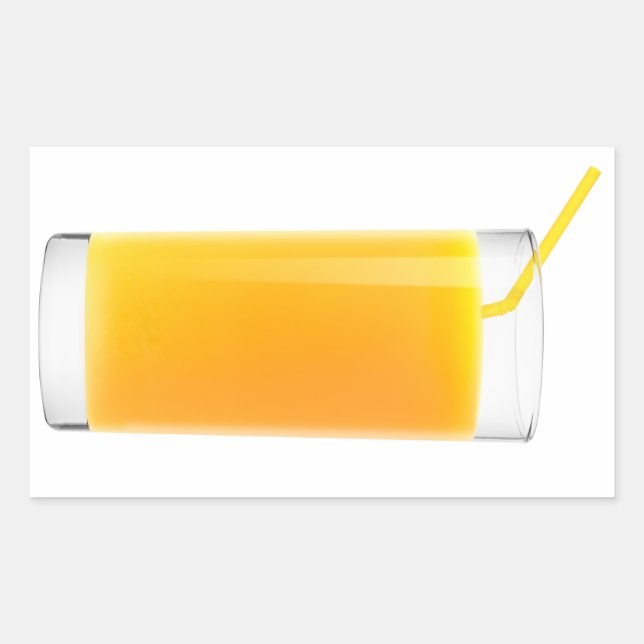 Glas Orangensaft Rechteckiger Aufkleber (Vorderseite)