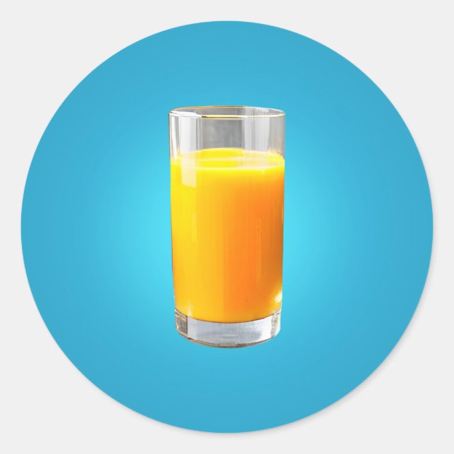 Glas Orangensaft Runder Aufkleber (Vorderseite)