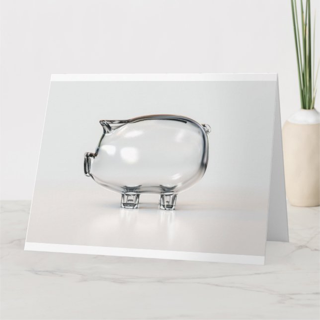 Glas Piggy Bank Karte (Vorderseite)