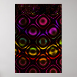 Glas   Rainbow Fraktal Art Poster