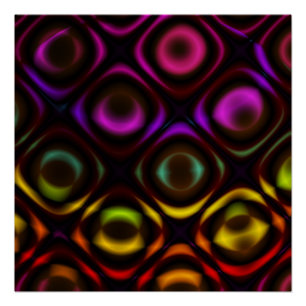 Glas   Rainbow Fraktal Art Poster